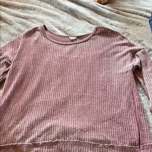 Women's Waffle Knit Top - Pink